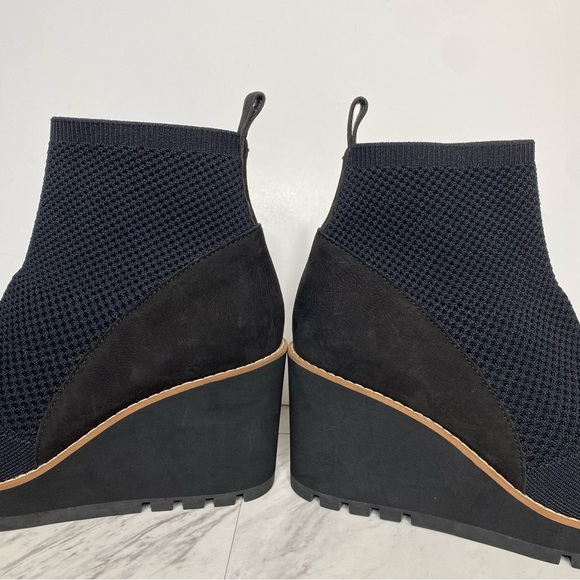 Eileen Fisher Quill Black Knit Wedge Bootie 9 1/2 - Picture 9 of 14
